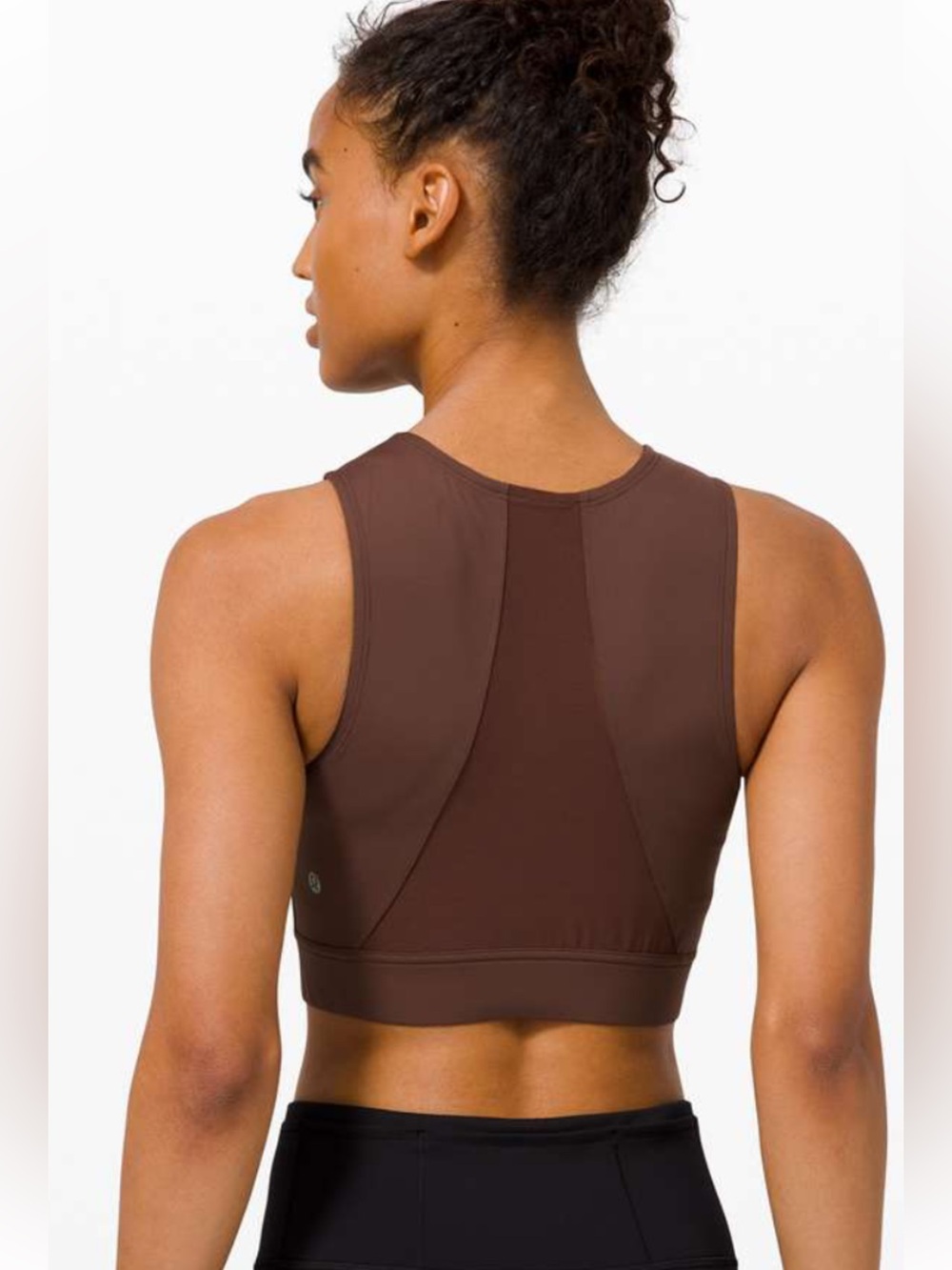 LuLuLemon Hotty Hot Cropped Tank Brown Earth Mesh Back